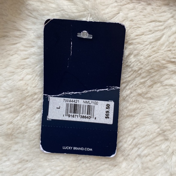 NWT Lucky floral peasant blouse. 3/4 sleeve, lightweight, boho style. Size L. - Picture 7 of 10